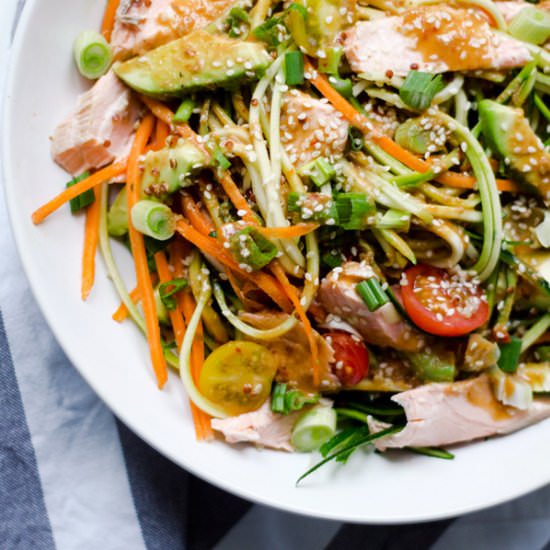 Salmon & Zucchini Noodle Salad - Recipe photo by notyourstandard