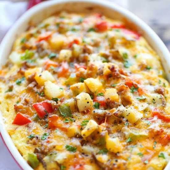 Cheesy Breakfast Casserole - Recipe photo by damndelicious