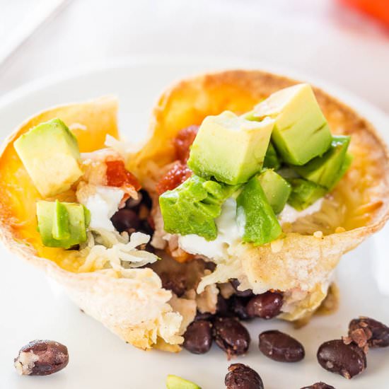 Easy Six-Layer Baked Taco Cups - Recipe photo by Averie