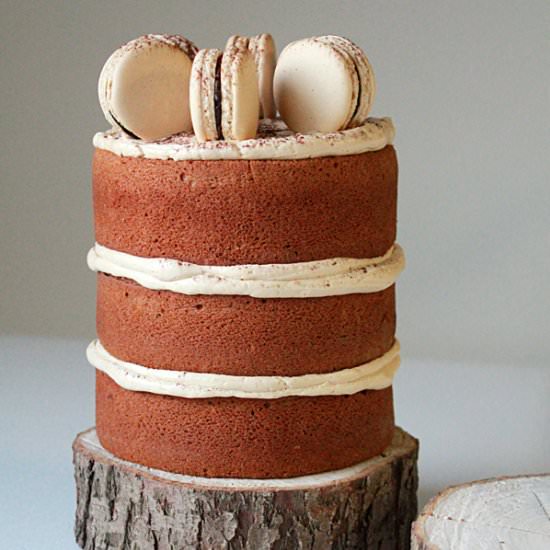 Espresso cake w espresso macarons - Recipe photo by oh_sweet_day