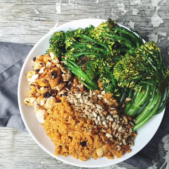 WASABI BROCCOLINI- SAFFRON QUINOA - Recipe photo by foodfashionparty