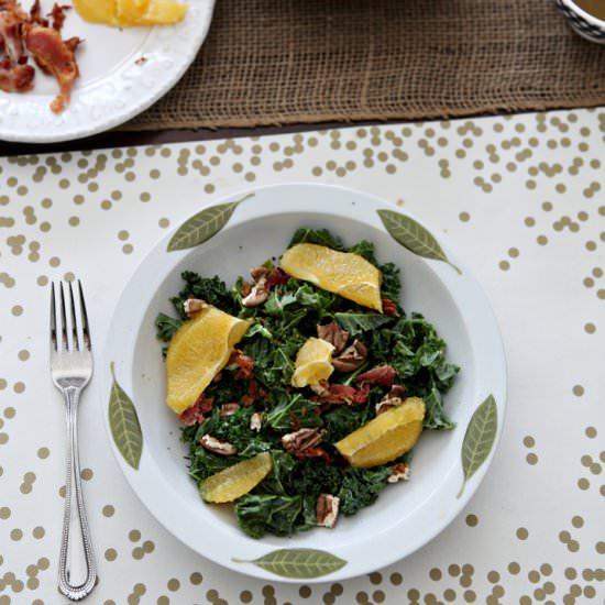 Kale Mandarin Salad - Recipe photo by thespeckledpalate