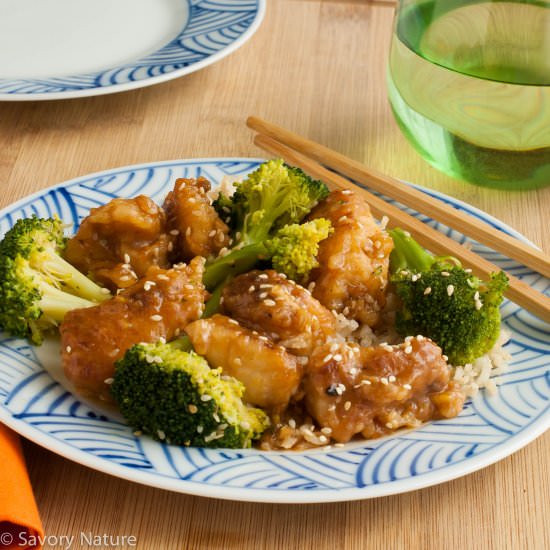 Gluten Free Orange Sesame Chicken - Recipe photo by SavoryNature