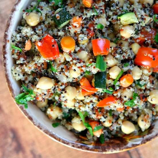 Roasted Vegetable Quinoa - Recipe photo by RecipeGirl