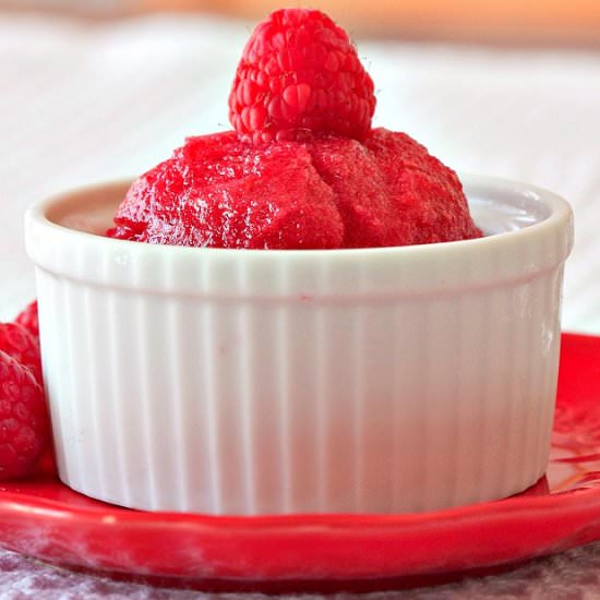 Raspberry Sorbet - Recipe photo by preppingparties