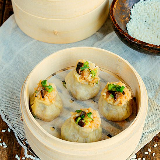 Sticky Rice Mushroom Shumai - Recipe photo by thewoksoflife