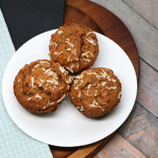 Coconut Banana Nut Muffins - Recipe photo by sayhellonature