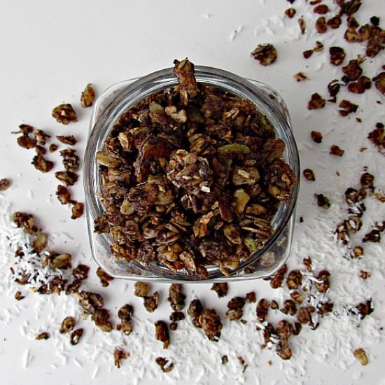 Chocolate Coconut Granola - Recipe photo by YakkaFIT