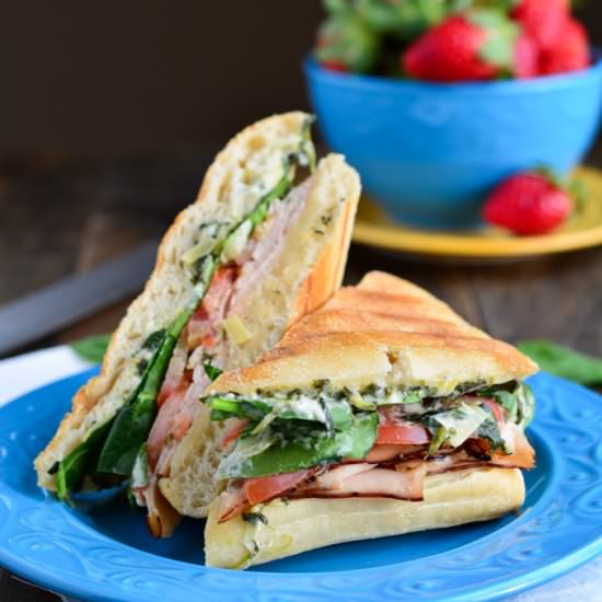 Turkey Spinach Artichoke Panini - Recipe photo by garnishandglaze