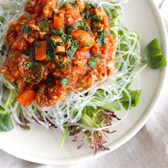 SALAD À LA TURKEY BOLOGNESE - Recipe photo by TheFitFoodie