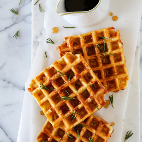 Ham & Cheese Savory Waffles - Recipe photo by Kitchen Konfidence