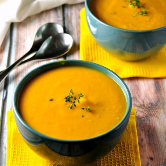 Family Favorite Carrot-Ginger Soup - Recipe photo by Flavour and Savour