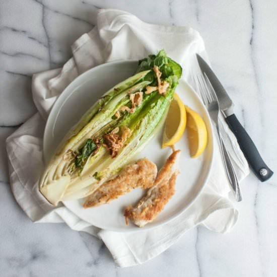 Parmesan Crusted Romaine & Chicken - Recipe photo by Sweetphi