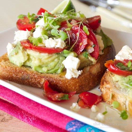 Smashed tomato & avocado tartine - Recipe photo by annmcdonald