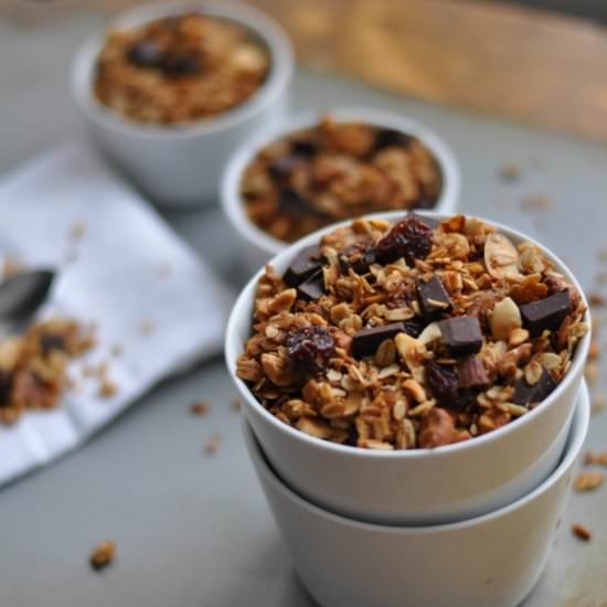 Gluten Free Cherry Chocolate Granola - Recipe photo by DiningwithAlice