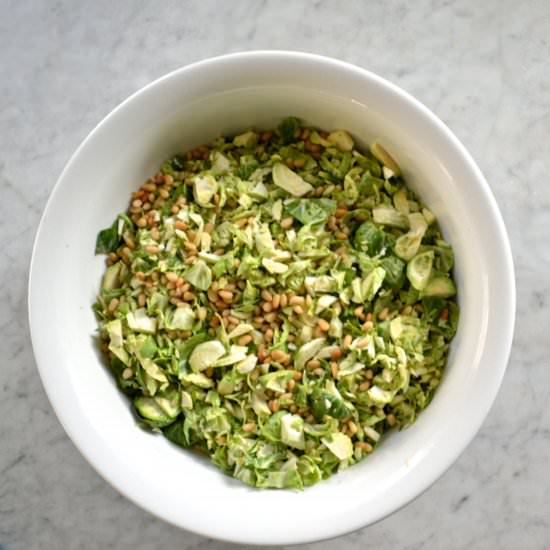 Shaved Brussel Sprout Salad - Recipe photo by simplyrealhealth