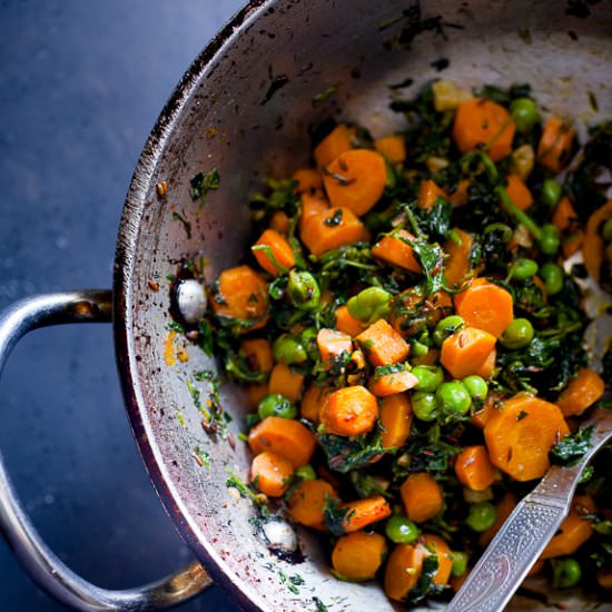 Gajar Methi Matar - Recipe photo by sinfullyspicy