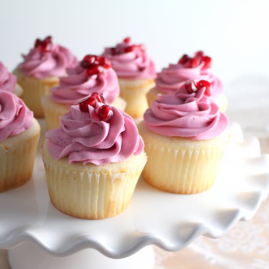 Pomegranate Cupcakes - Recipe photo by chocolatewithgrace