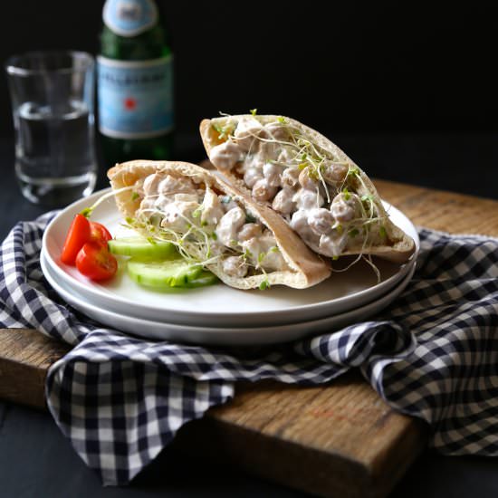 Chicken & Chickpea Salad Pitas - Recipe photo by griermountain