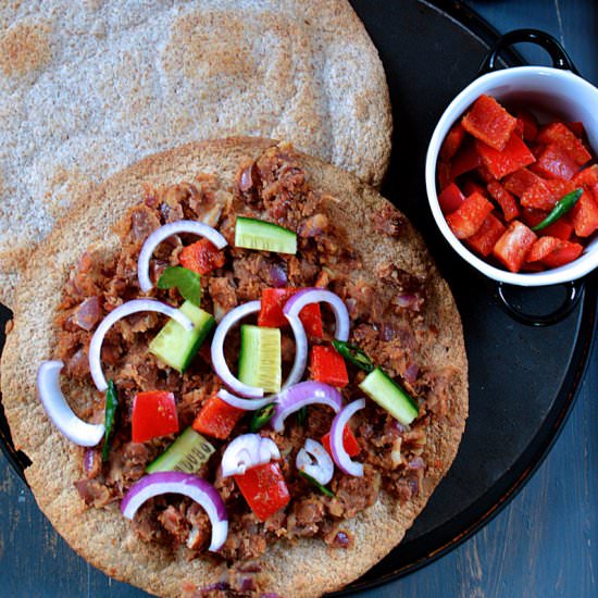 Kidney Bean Tostadas - Recipe photo by Anu@MyGingerGarlicKitchen