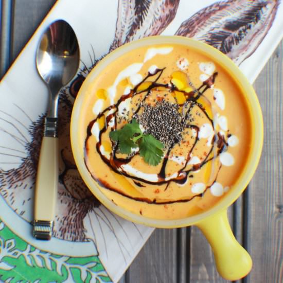 Carrot and Sweet Potato Bisque - Recipe photo by BigHairandFoodieFare