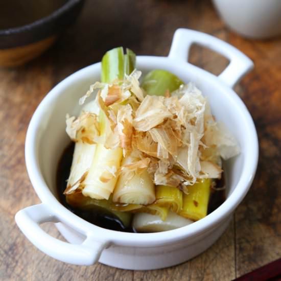 Baked Leeks with Bonito Flakes - Recipe photo by misspickledplum