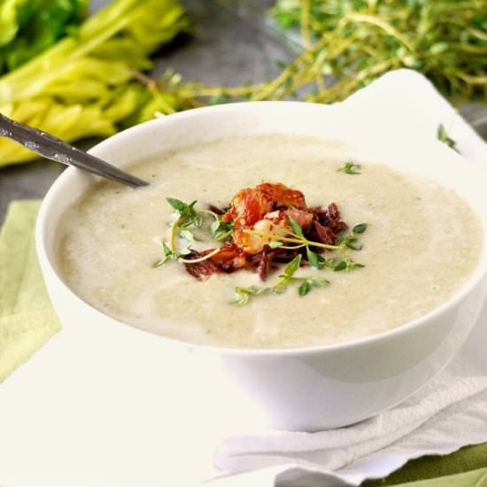 Creamy Celery and White Bean Soup - Recipe photo by healthyrecipeecstasy