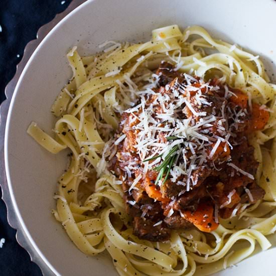 Lamb Ragu with Fettuccine - Recipe photo by Aninas Recipes
