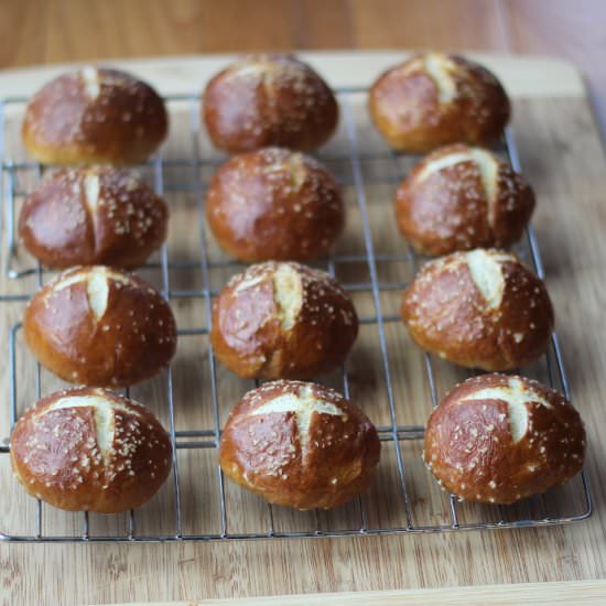 Pretzel rolls from scratch - Recipe photo by OnlyFromScratch