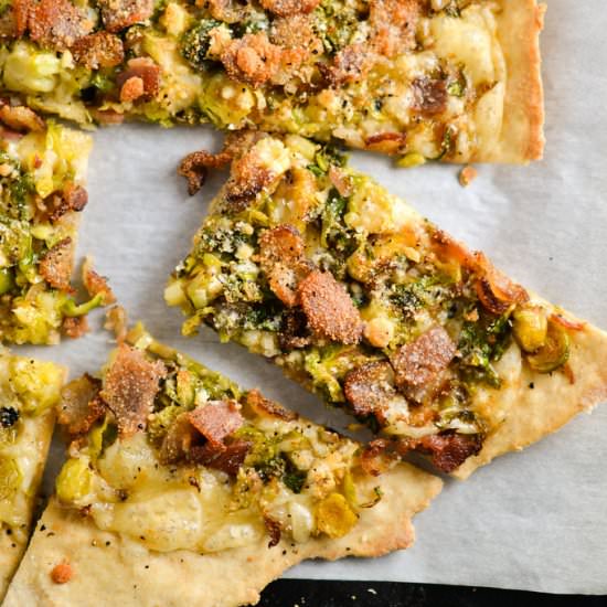 Bacon and Brussel Sprout Pizza - Recipe photo by thingsimadetoday