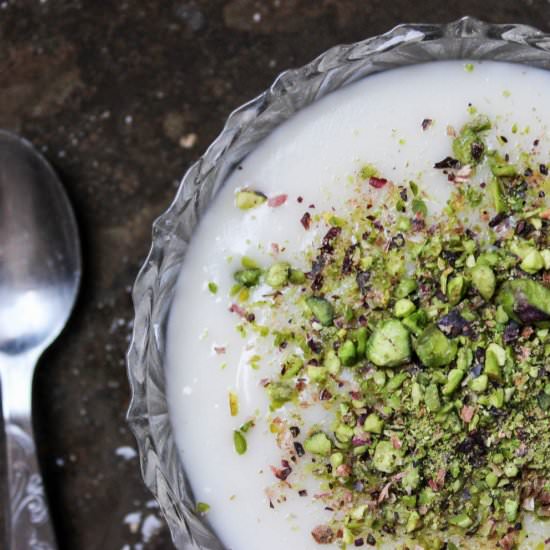 Mhallabiyeh (Milk Pudding) - Recipe photo by Hisham Assaad