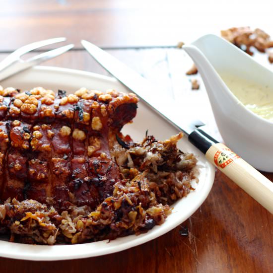 Pork Belly, Apple and Blue Cheese - Recipe photo by FancyAssFood