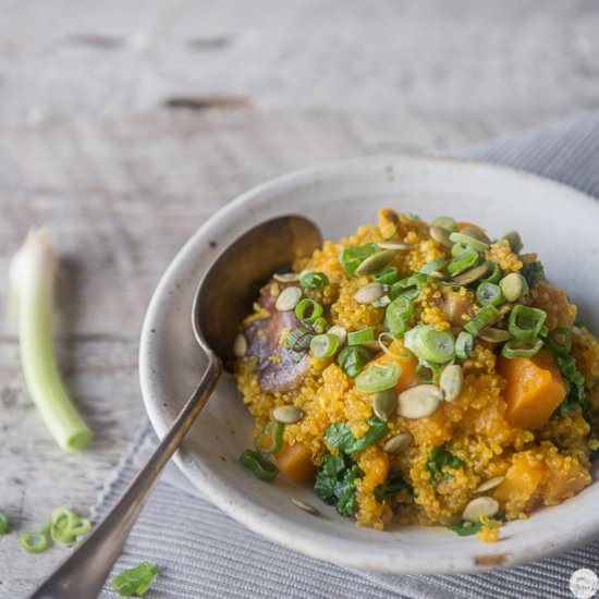 Sweet Squash & Shiitake Quinoa - Recipe photo by LoveAndGarnish