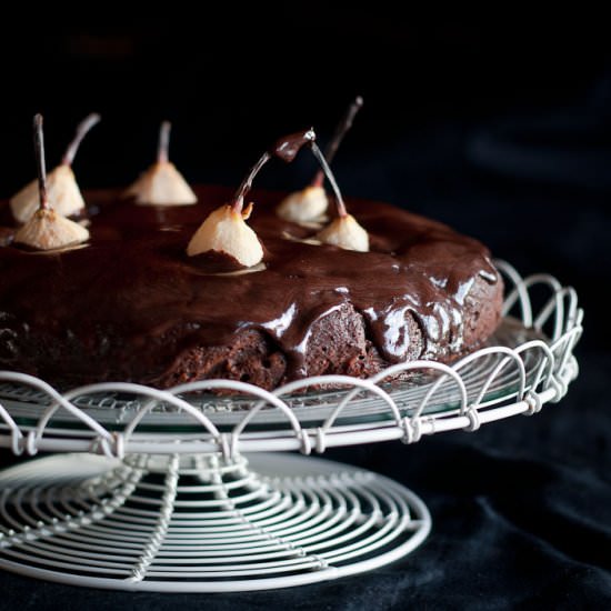Amaretto Chocolate Pear Cake - Recipe photo by MagdasCauldron