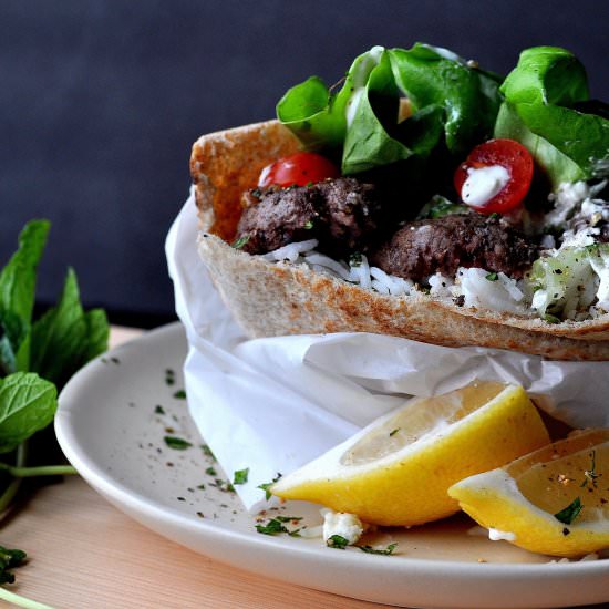 Beef Kofta with Rice & Greek Salad - Recipe photo by Food Well Said