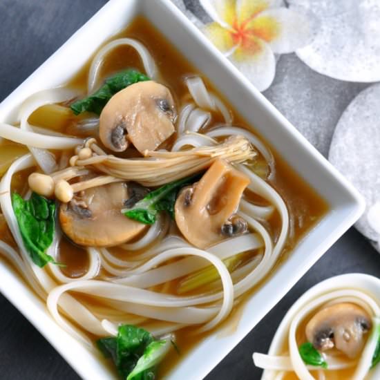 Mido Noodle Soup with Mushrooms - Recipe photo by Flavour and Savour