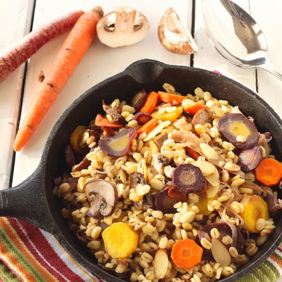 Warm Mushroom Barley Salad - Recipe photo by Craving Something Healthy