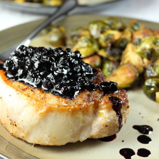 Pork Chops with Huckleberry Sauce - Recipe photo by Simply Playful Fare