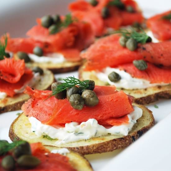 Smoked Salmon Potato Rounds - Recipe photo by AmeesSavoryDish