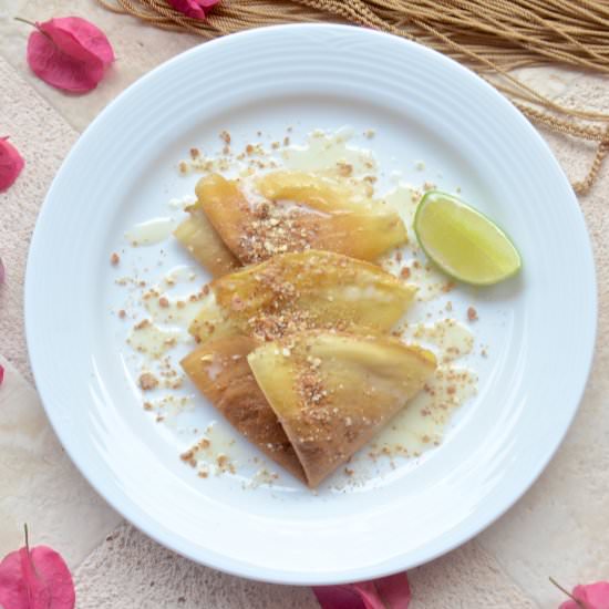 Banana Coconut Lime Crepes - Recipe photo by oliveoilandlemons