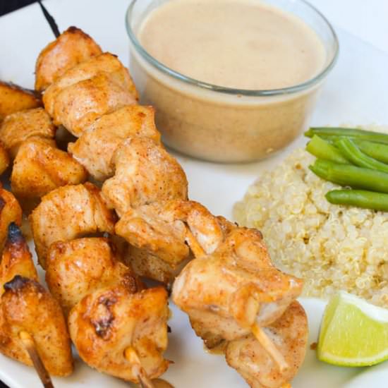 Satay Chicken Skewers - Recipe photo by thatgirlcookshealthy