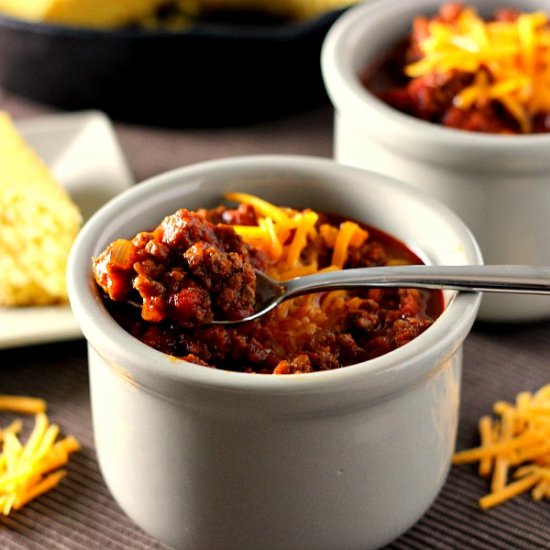 Slow Cooker Hearty No-Bean Chili - Recipe photo by pumpkinnspice