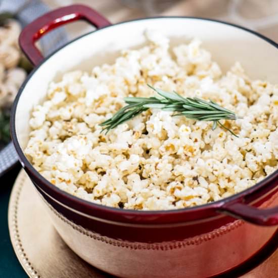 Rosemary Cayenne Popcorn - Recipe photo by The Salty Tomato LC