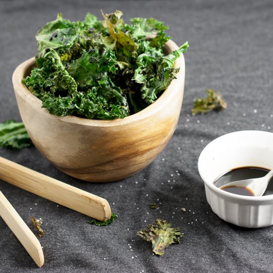 Sherry Vinegar Glazed Kale Chips - Recipe photo by sprouting healthy habits
