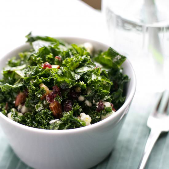 Massaged Kale Salad - Recipe photo by Poppies and Papayas