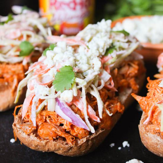 Buffalo Chicken Subs w/ Slaw - Recipe photo by domesticateme