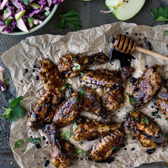 Honey Bourbon Balsamic Wings - Recipe photo by reclaimingyesterday