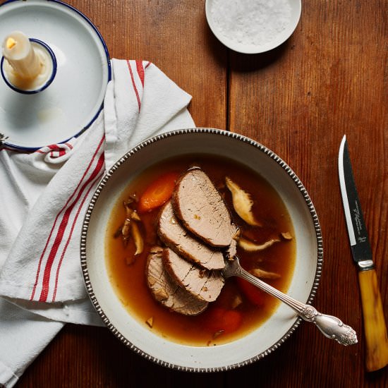 Pork Tenderloin with Porcini Broth - Recipe photo by fforfood