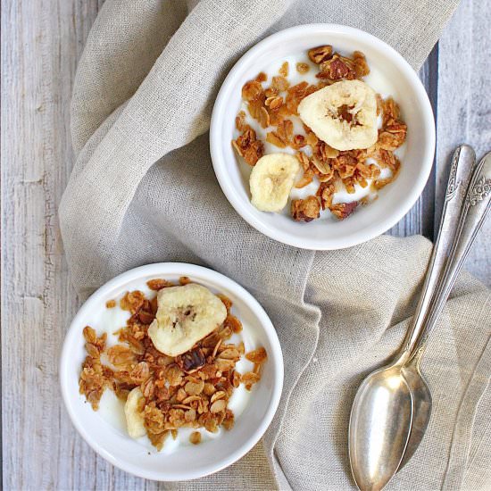 Honey Banana Coconut Granola - Recipe photo by Deliciously Declassified