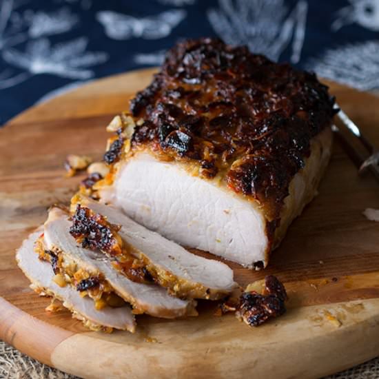 Baked Pork Loin + Citrus & Almond - Recipe photo by Belly Rumbles
